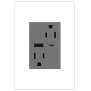 adorne® ARTRUSB156ACM4 15A Tamper-Resistant Ultra-Fast USB Type-A/C Outlet, Magnesium Alternate Image.jpg