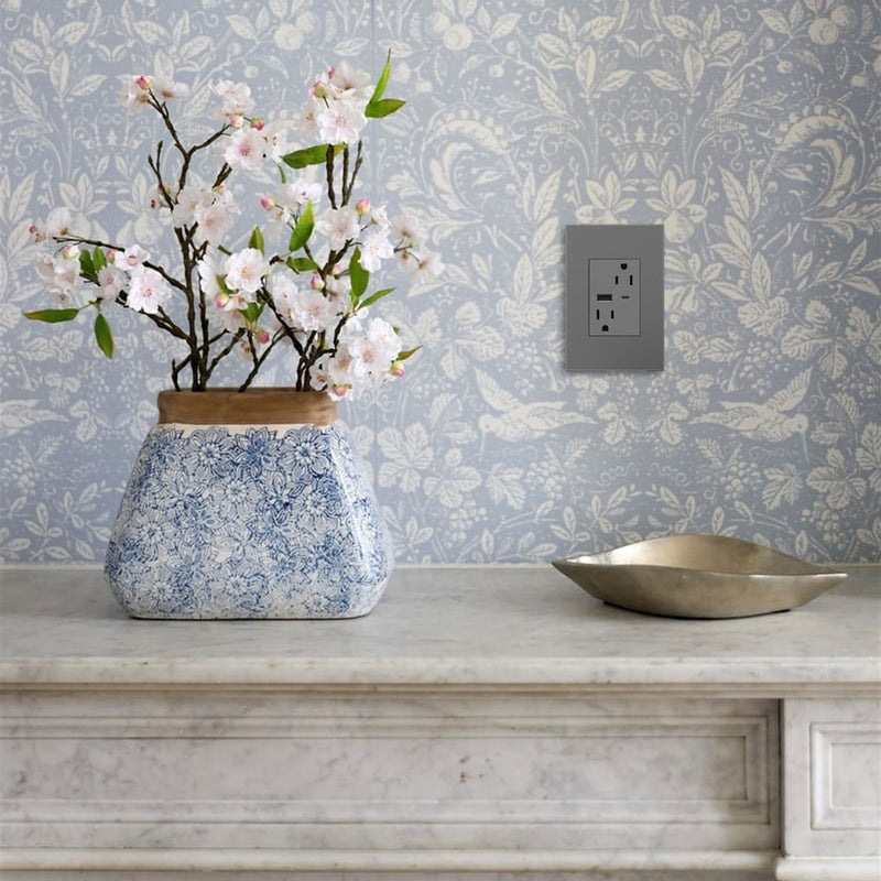 adorne® ARTRUSB156ACM4 15A Tamper-Resistant Ultra-Fast USB Type-A/C Outlet, Magnesium Alternate Image 4.jpg