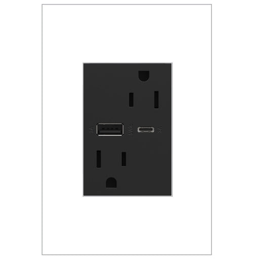 Legrand ARTRUSB156ACG4 Adorne Tamper-Resistant Ultra-Fast USB Type-A/C Outlet, Graphite Alternate Image 1