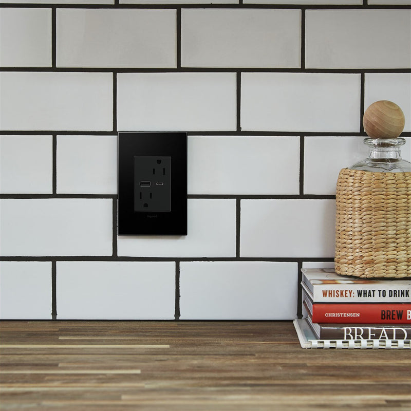 adorne® ARTRUSB156ACG4 15A Tamper-Resistant Ultra-Fast USB Type-A/C Outlet, Graphite Alternate Image 4.jpg