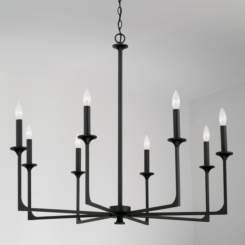 Capital Lighting 437381BI Clint Eight Light Chandelier, Black Iron Alternate Image 2.jpg