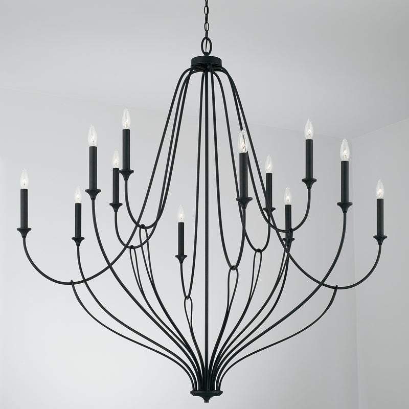 Capital Lighting 441601BI Bentley 12 Light Chandelier, Black Iron Alternate Image 2.jpg