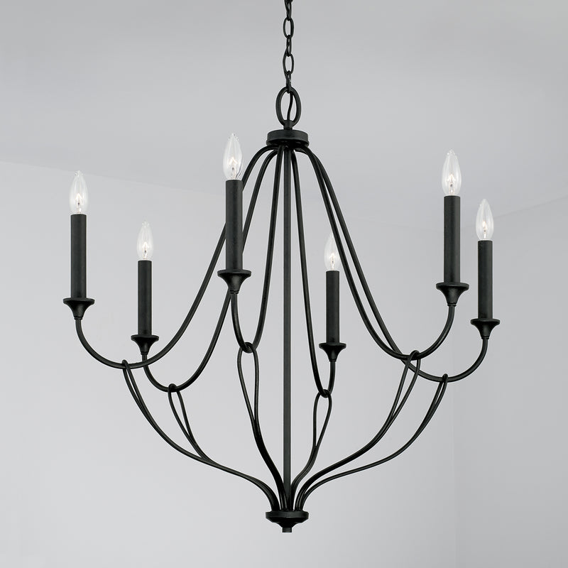 Capital Lighting 441661BI Bentley Six Light Chandelier, Black Iron Alternate Image 2.jpg