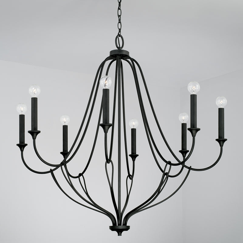 Capital Lighting 441681BI Bentley Eight Light Chandelier, Black Iron Alternate Image 2.jpg