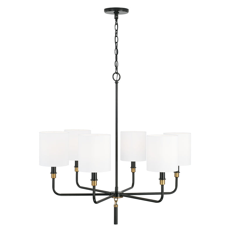 Capital Lighting 441961YA-702 Beckham Six Light Chandelier, Glossy Black and Aged Brass Alternate Image.jpg