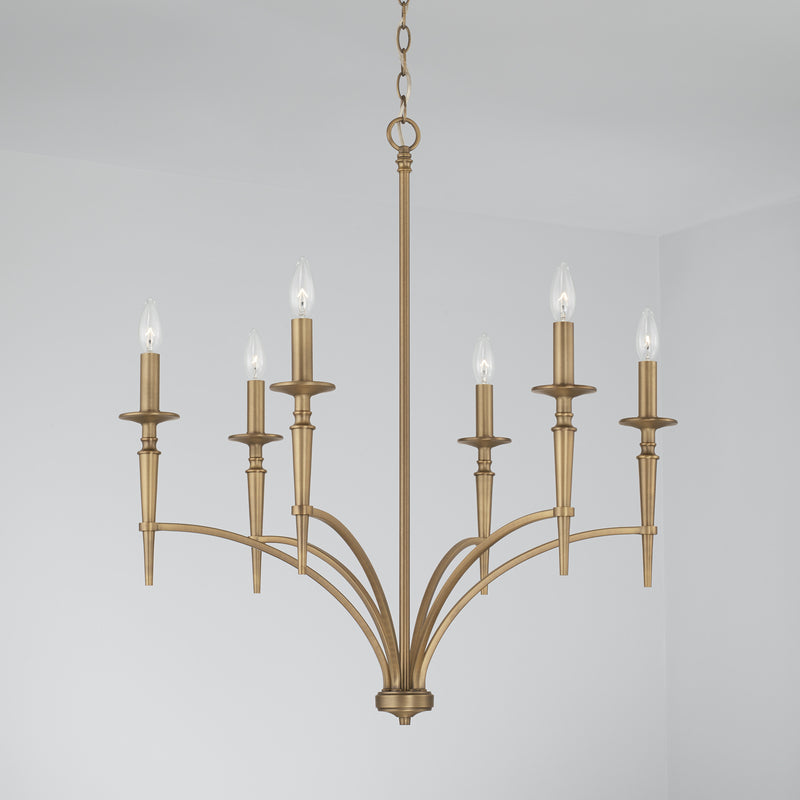 Capital Lighting 442661AD-701 Abbie Six Light Chandelier, Aged Brass Alternate Image 2.jpg