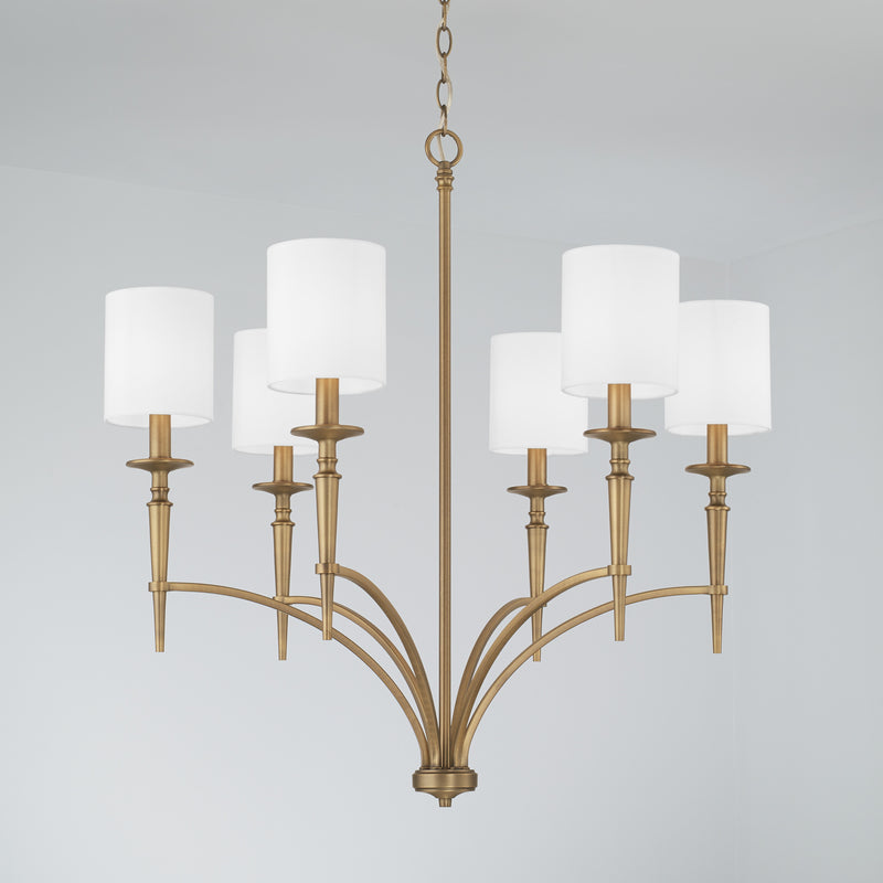 Capital Lighting 442661AD-701 Abbie Six Light Chandelier, Aged Brass Alternate Image 3.jpg