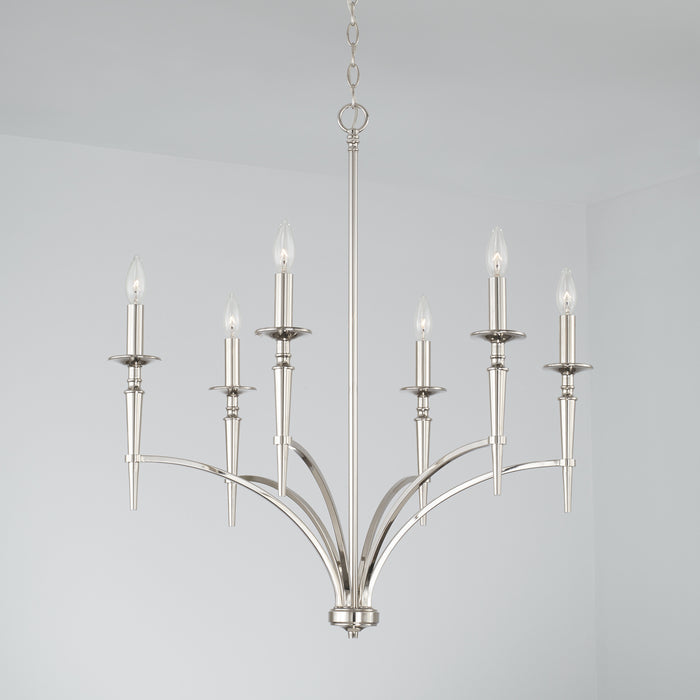 Capital Lighting 442661PN-701 Abbie Six Light Chandelier, Polished Nickel Alternate Image 2.jpg