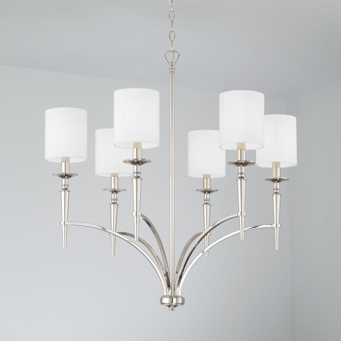 Capital Lighting 442661PN-701 Abbie Six Light Chandelier, Polished Nickel Alternate Image 3.jpg