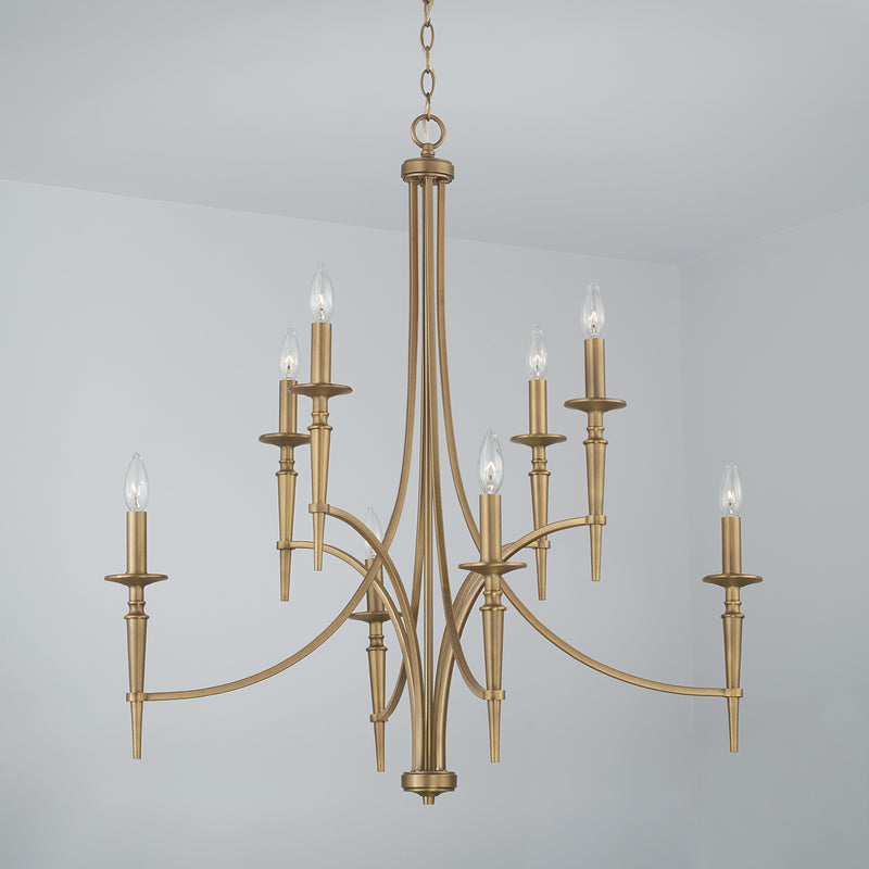 Capital Lighting 442681AD-701 Abbie Eight Light Chandelier, Aged Brass Alternate Image 2.jpg