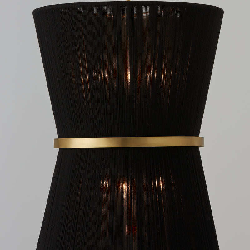 Capital Lighting 541261KP Cecilia Six Light Foyer Pendant, Black Rope and Patinaed Brass Alternate Image 2.jpg