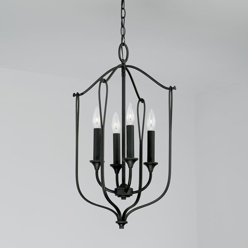 Capital Lighting 541641BI Bentley Four Light Foyer Pendant, Black Iron Alternate Image 2.jpg