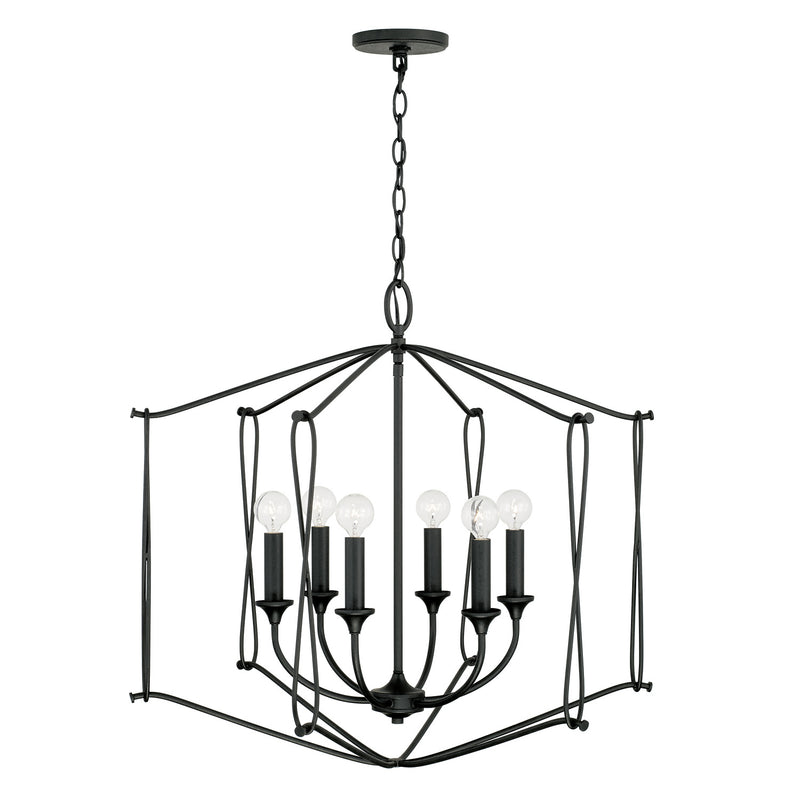 Capital Lighting 541661BI Bentley Six Light Foyer Pendant, Black Iron Alternate Image.jpg