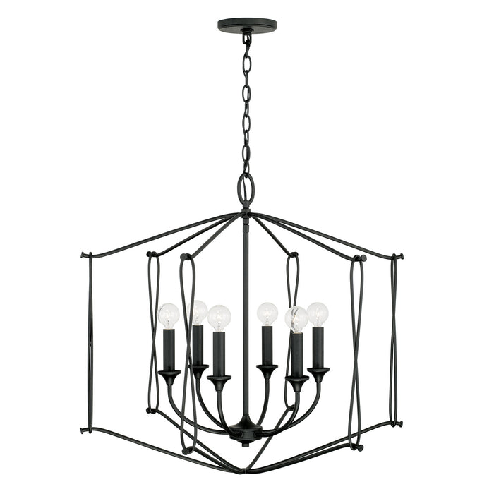 Capital Lighting 541661BI Bentley Six Light Foyer Pendant, Black Iron Alternate Image.jpg