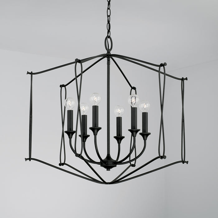 Capital Lighting 541661BI Bentley Six Light Foyer Pendant, Black Iron Alternate Image 2.jpg