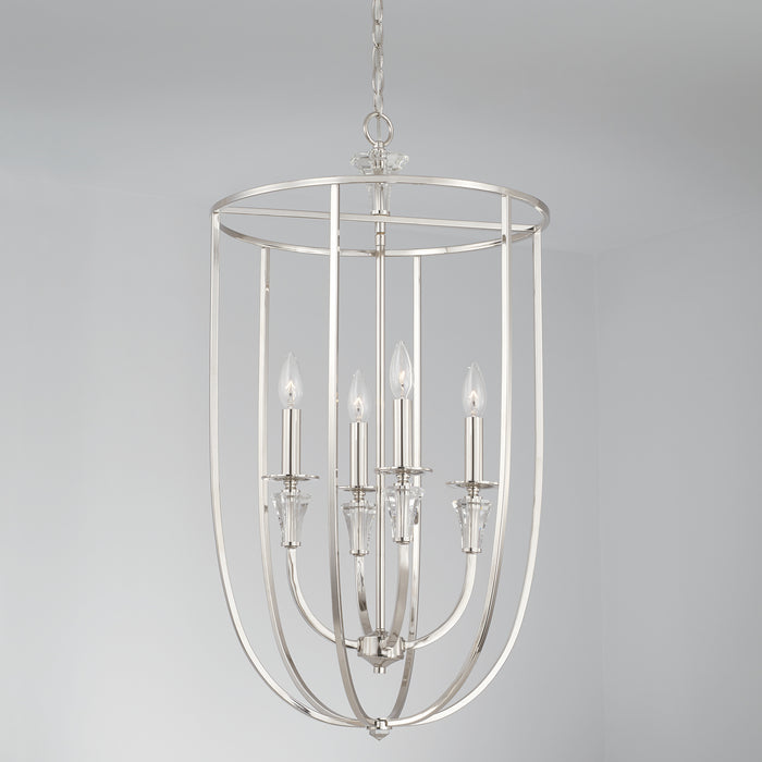 Capital Lighting 541841PN Laurent Four Light Foyer Pendant, Polished Nickel Alternate Image 2.jpg