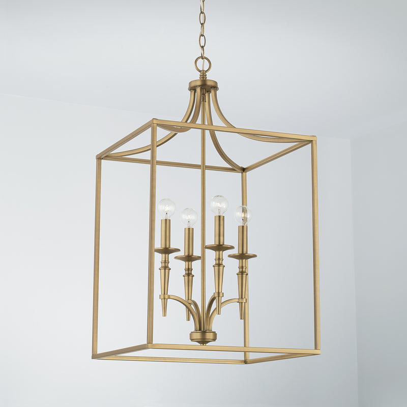 Capital Lighting 542641AD Abbie Four Light Foyer Pendant, Aged Brass Alternate Image 2.jpg