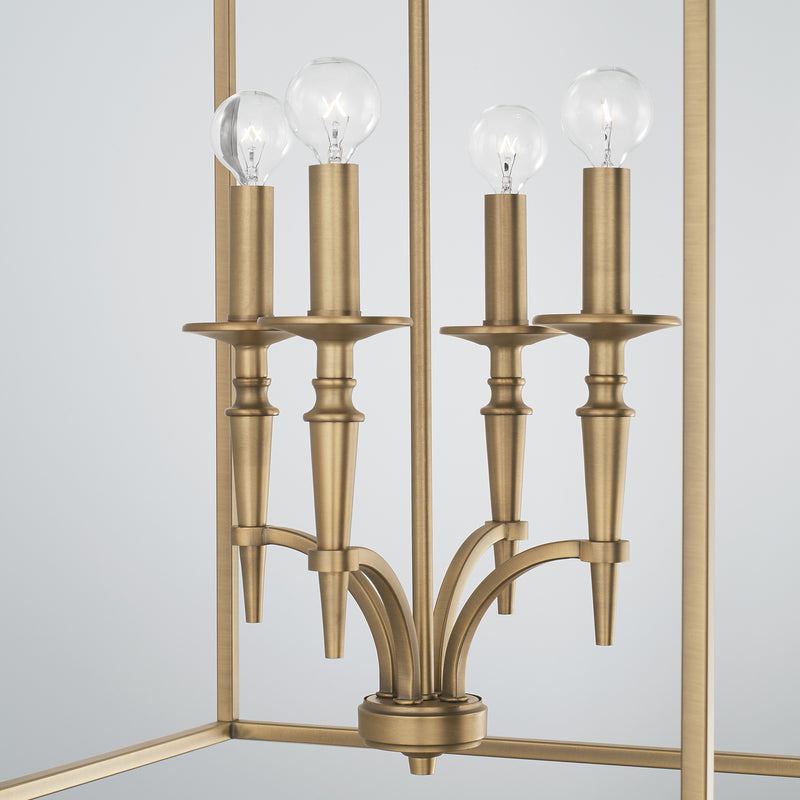 Capital Lighting 542641AD Abbie Four Light Foyer Pendant, Aged Brass Alternate Image 3.jpg