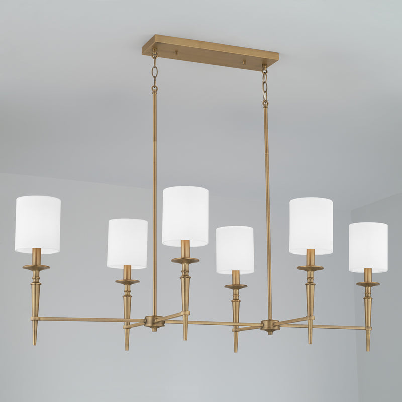 Capital Lighting 842661AD-701 Abbie Six Light Island Pendant, Aged Brass Alternate Image 3.jpg