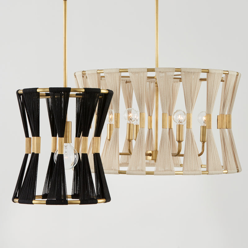 Capital Lighting 341111KP Bianca One Light Pendant, Black Rope and Patinaed Brass Alternate Image.jpg