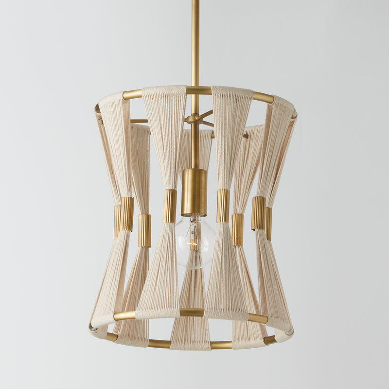 Capital Lighting 341111NP Bianca One Light Pendant, Bleached Natural Rope and Patinaed Brass Alternate Image 2.jpg
