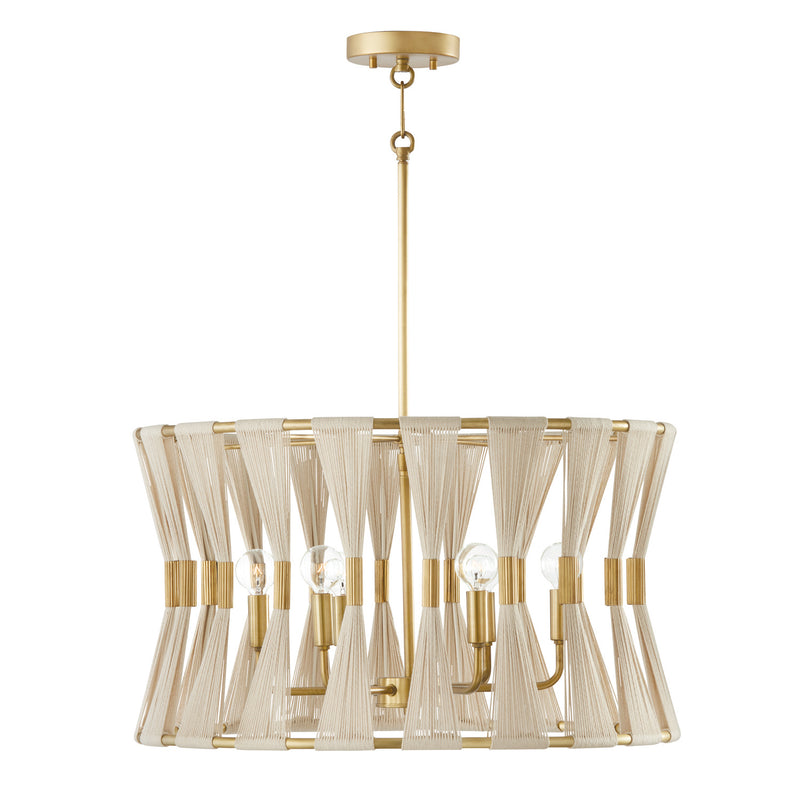 Capital Lighting 341161NP Bianca Six Light Pendant, Bleached Natural Rope and Patinaed Brass Alternate Image.jpg