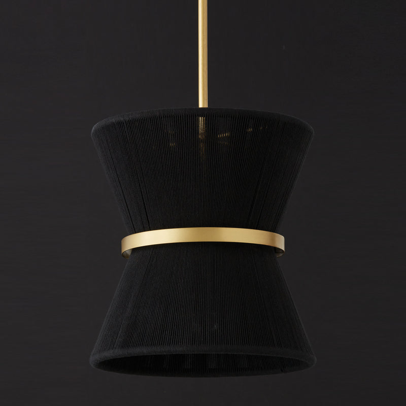 Capital Lighting 341211KP Cecilia One Light Pendant, Black Rope and Patinaed Brass Alternate Image 2.jpg