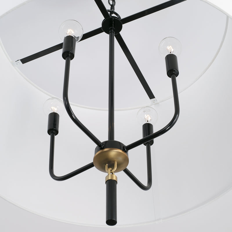 Capital Lighting 341941YA Beckham Four Light Pendant, Glossy Black and Aged Brass Alternate Image 2.jpg
