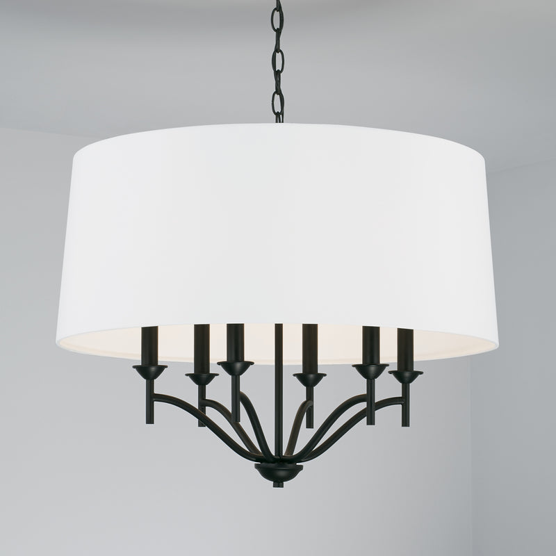 Capital Lighting 342061MB Peyton Six Light Pendant, Matte Black Alternate Image 2.jpg