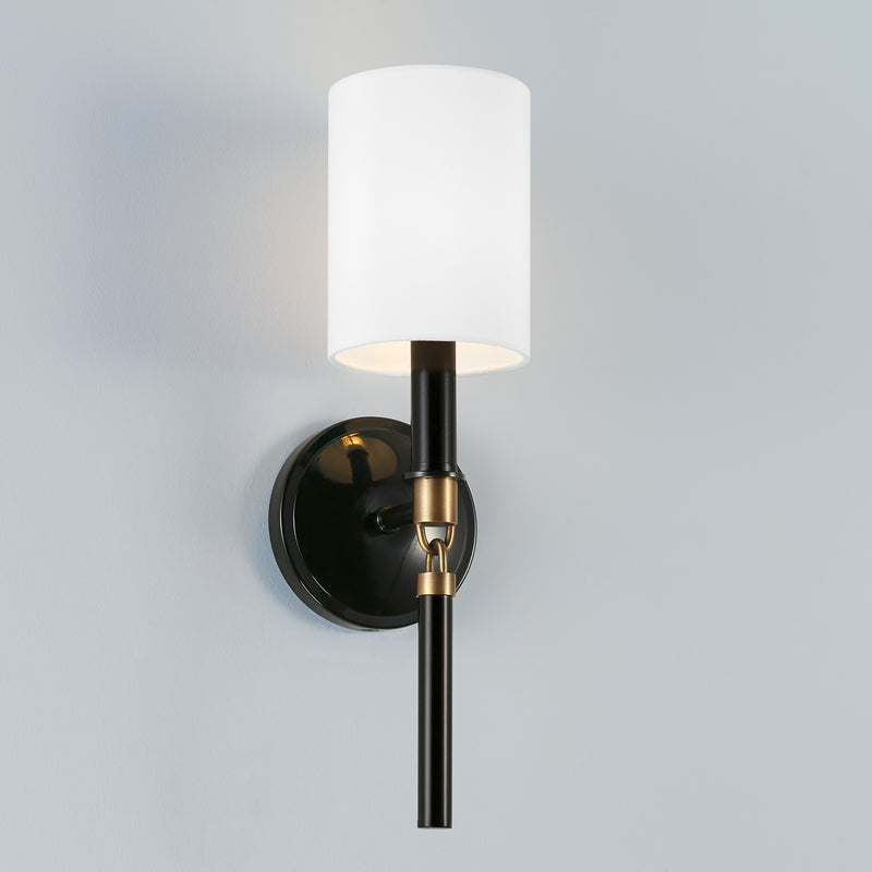 Capital Lighting 641911YA-700 Beckham One Light Wall Sconce, Glossy Black and Aged Brass Alternate Image 2.jpg