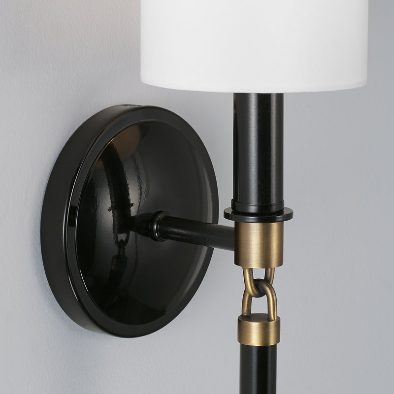 Capital Lighting 641911YA-700 Beckham One Light Wall Sconce, Glossy Black and Aged Brass Alternate Image 3.jpg