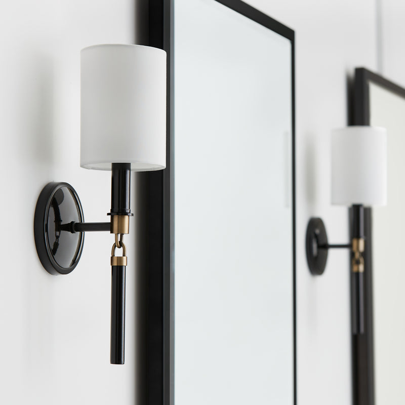 Capital Lighting 641911YA-700 Beckham One Light Wall Sconce, Glossy Black and Aged Brass Alternate Image.jpg