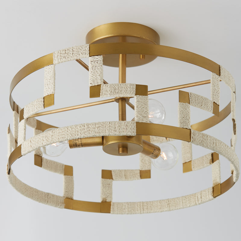 Capital Lighting 241031NL Hala Three Light Semi-Flush Mount, Bleached Natural Jute and Patinaed Brass Alternate Image 2.jpg