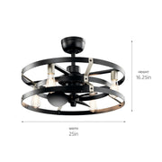 Kichler 300040SBK 25"Ceiling Fan, Satin Black (3)