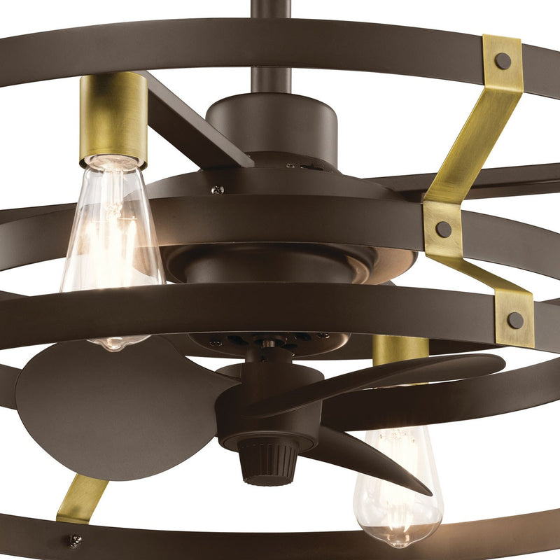 Kichler 300040SNB 25"Ceiling Fan, Satin Natural Bronze (2)