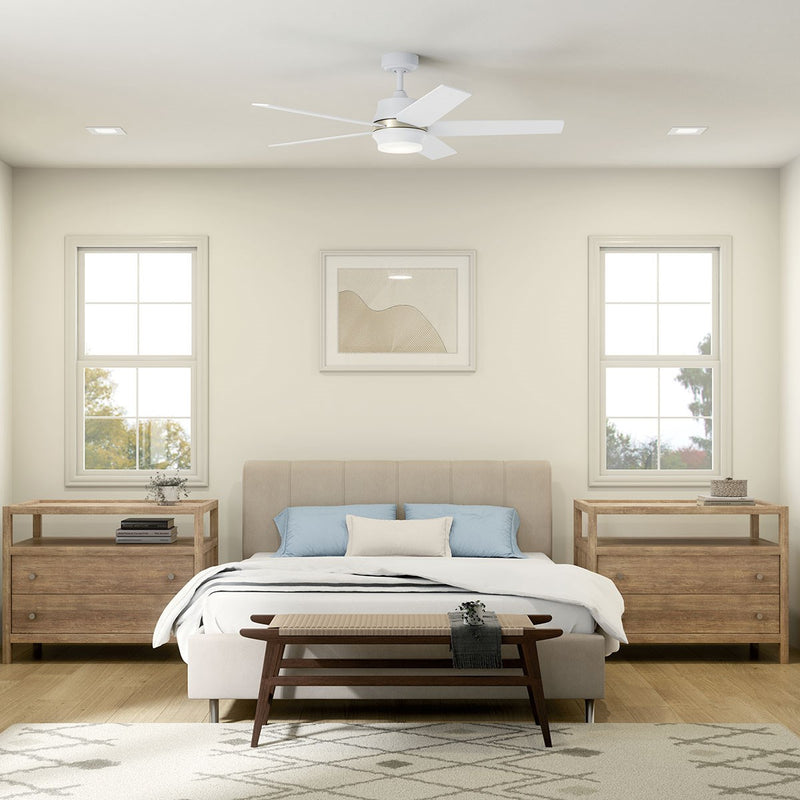 Kichler 300059MWH 52"Ceiling Fan, Matte White (4)