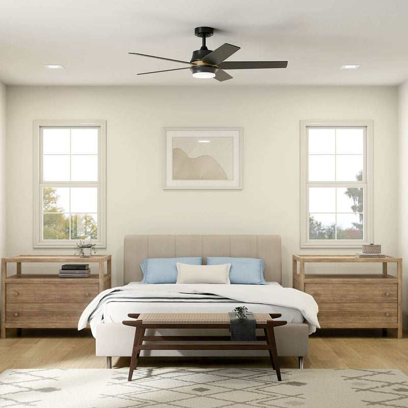 Kichler 300059SBK 52"Ceiling Fan, Satin Black (4)