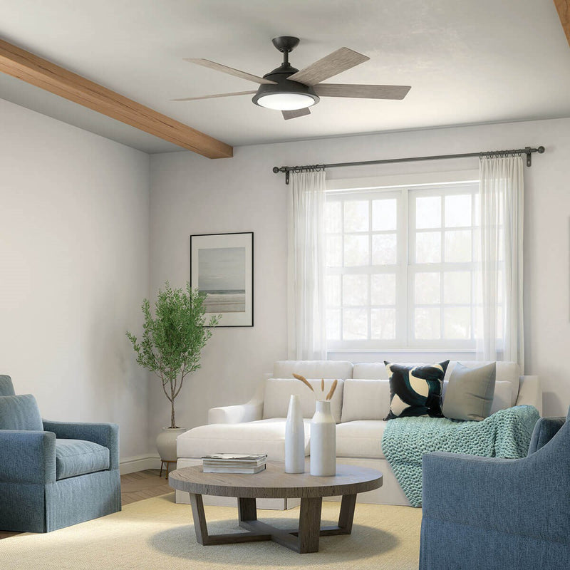 Kichler 310100AVI 56"Ceiling Fan, Anvil Iron (4)