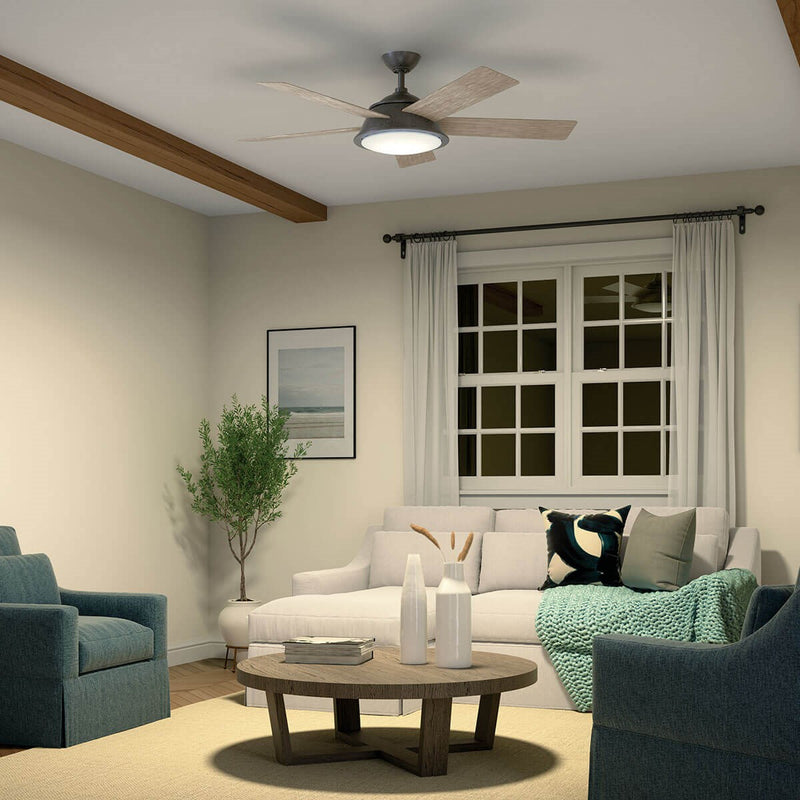 Kichler 310100AVI 56"Ceiling Fan, Anvil Iron (5)