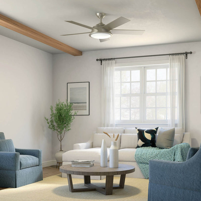 Kichler 310100NI 56"Ceiling Fan, Brushed Nickel (4)