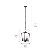 Kichler 43498BK Four Light Pendant, Black (4)