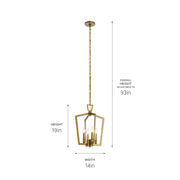 Kichler 43498NBR Four Light Pendant, Natural Brass (4)