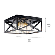 Kichler 44084BK Four Light Flush Mount, Black (2)