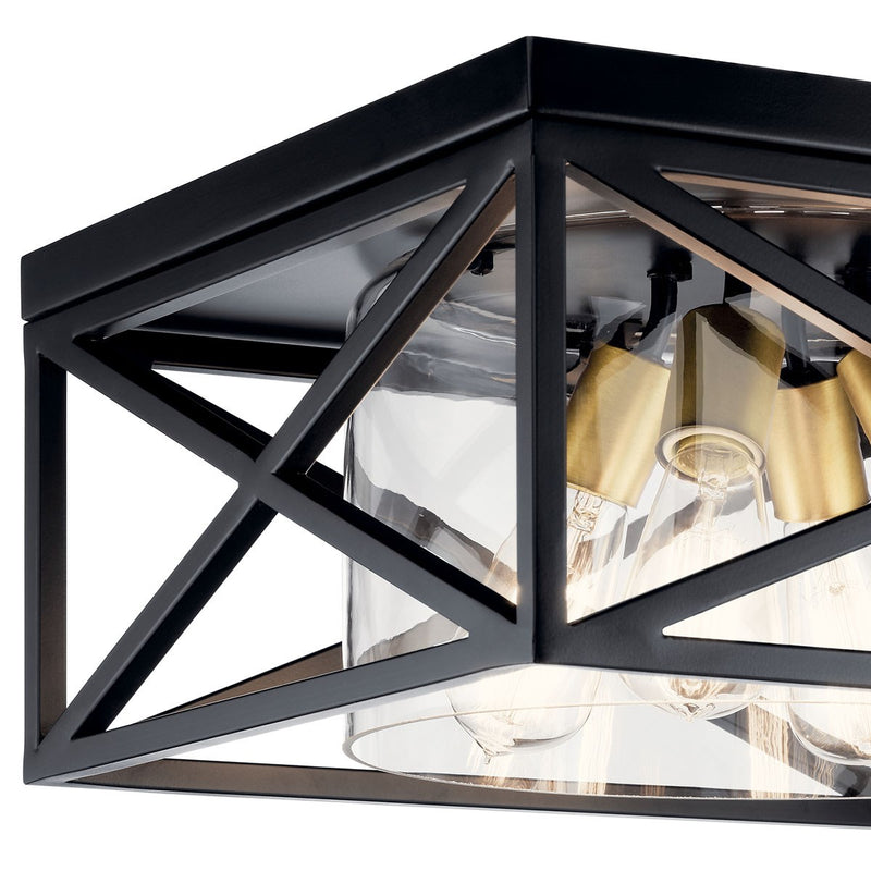Kichler 44084BK Four Light Flush Mount, Black (3)