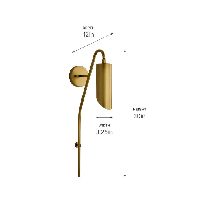 Kichler 52165NBR Trentino One Light Wall Sconce, Natural Brass Alternate Image 3.jpg