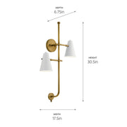 Kichler 52174WH Two Light Wall Sconce, White (4)