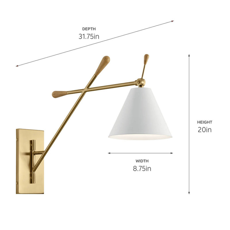 Kichler 52339CG One Light Wall Sconce, Champagne Gold (4)