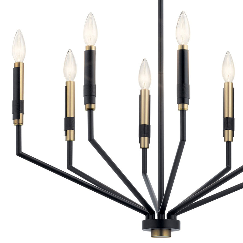 Kichler 52349BK Eight Light Chandelier, Black (2)