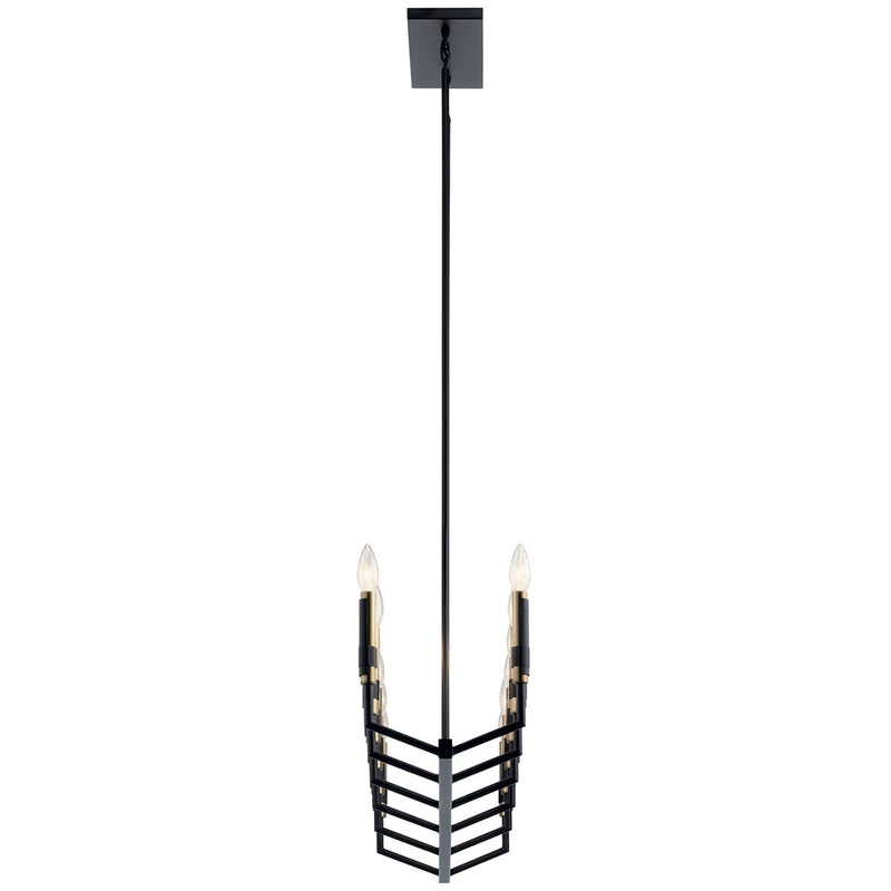Kichler 52350BK 12 Light Linear Chandelier, Black (2)