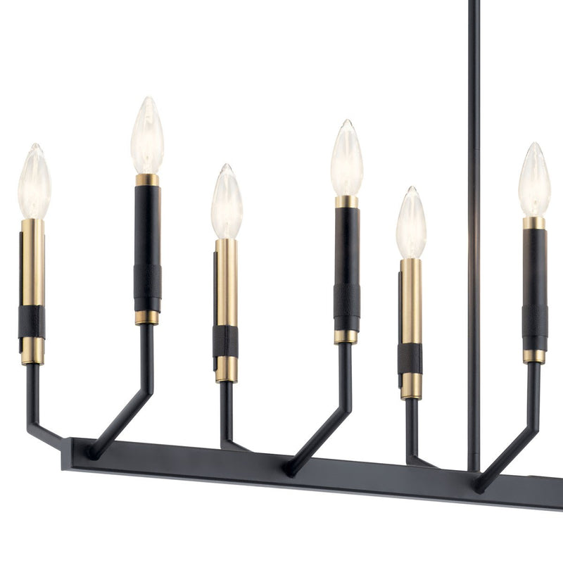 Kichler 52350BK 12 Light Linear Chandelier, Black (3)